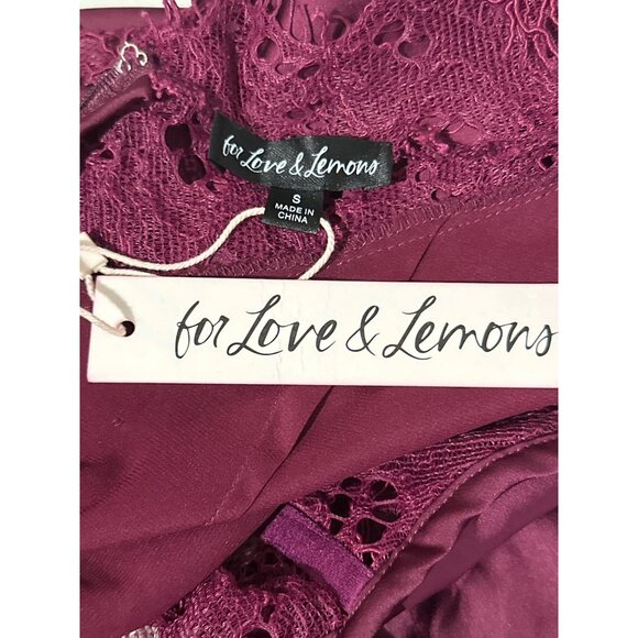 For Love & Lemons Casey Maxi Dress in Purple Small New Womens Satin Gown - Picture 10 of 16